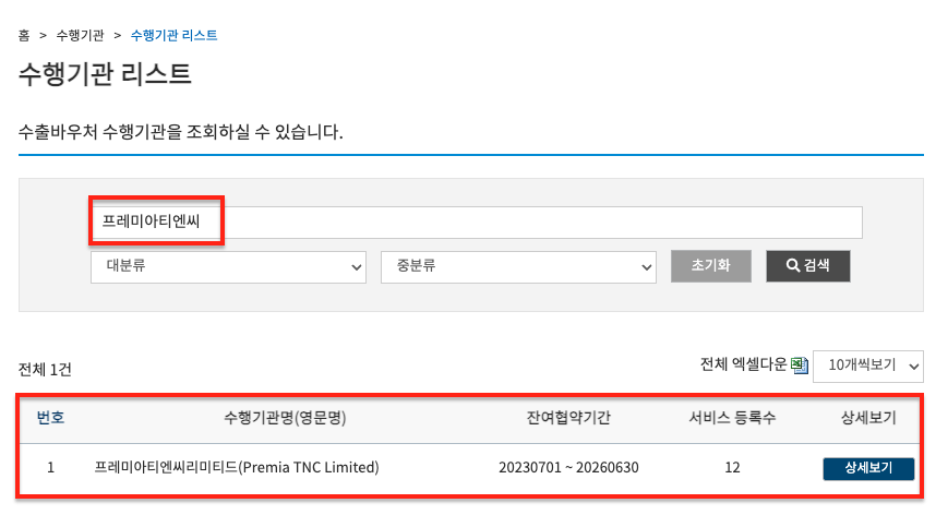 수행기관 프레미아티엔씨