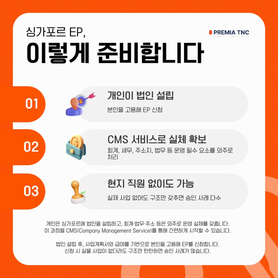 싱가포르 개인 오피스 비자 EP