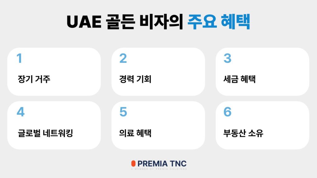 UAE 골든 비자의 주요 혜택